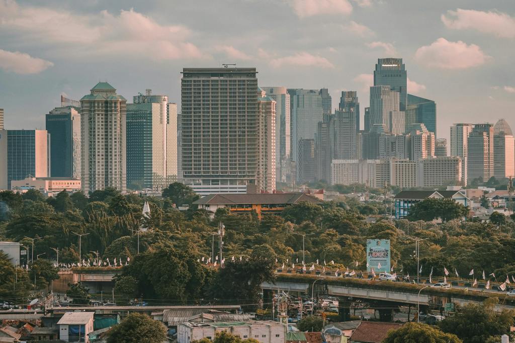 Skyline van de stad in Jakarta